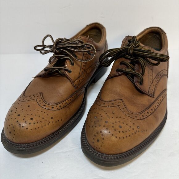 Frye Men's 10 M David Wingtip Oxford Dress Leather Shoes Brown Tan Cognac 84535 - Picture 1 of 14